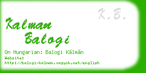 kalman balogi business card