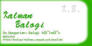 kalman balogi business card
